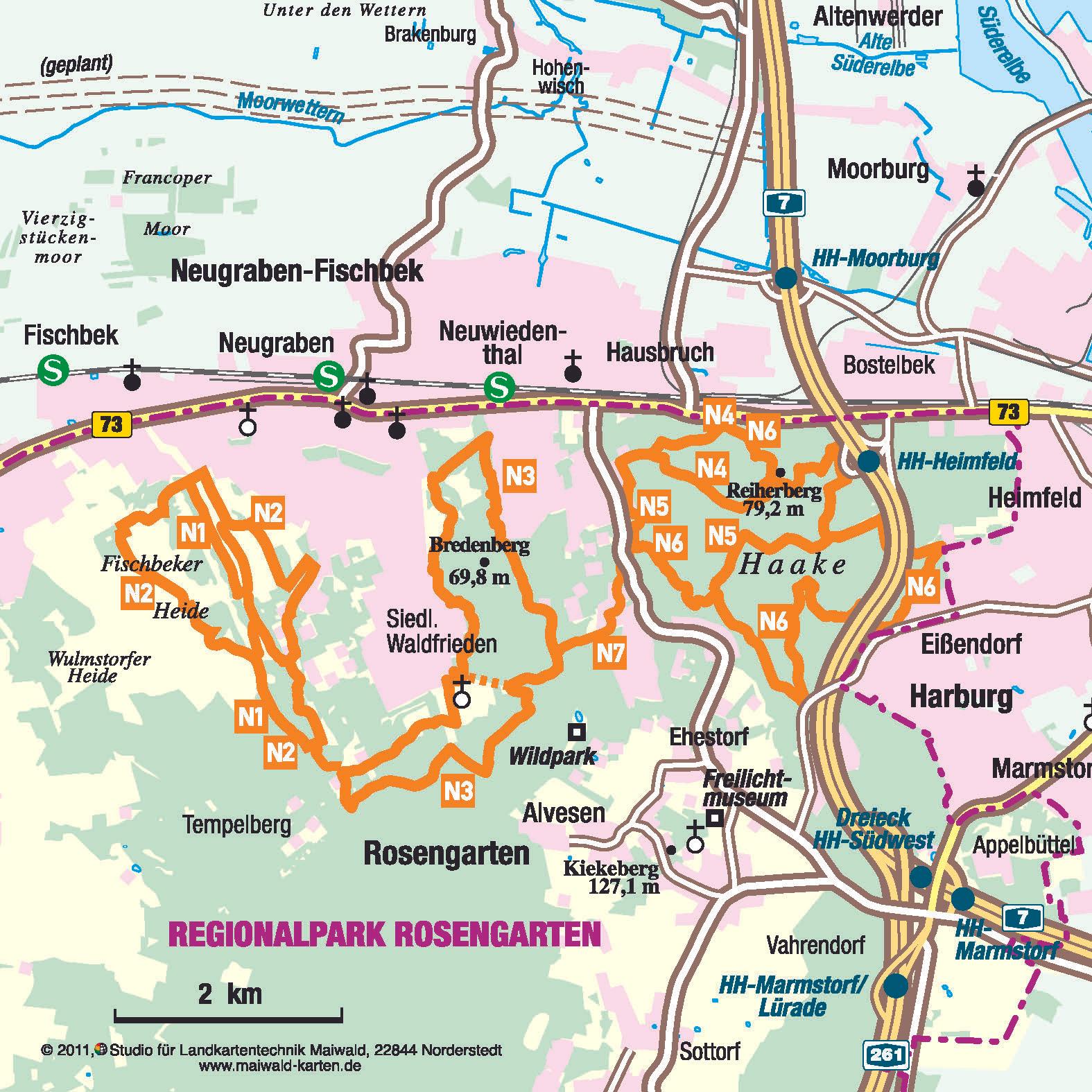 Nordic Walking-Touren im Regionalpark Rosengarten