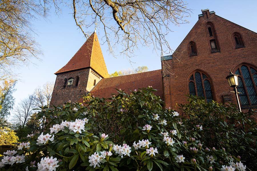 Die St. Michaeliskirche in Gerdau mit im Frühling