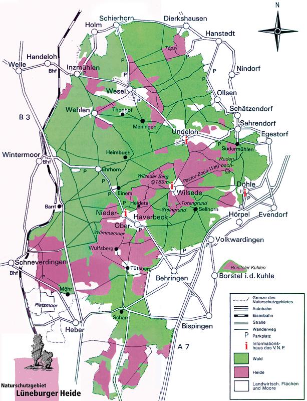 Naturschutzgebiet Lüneburger Heide Karte