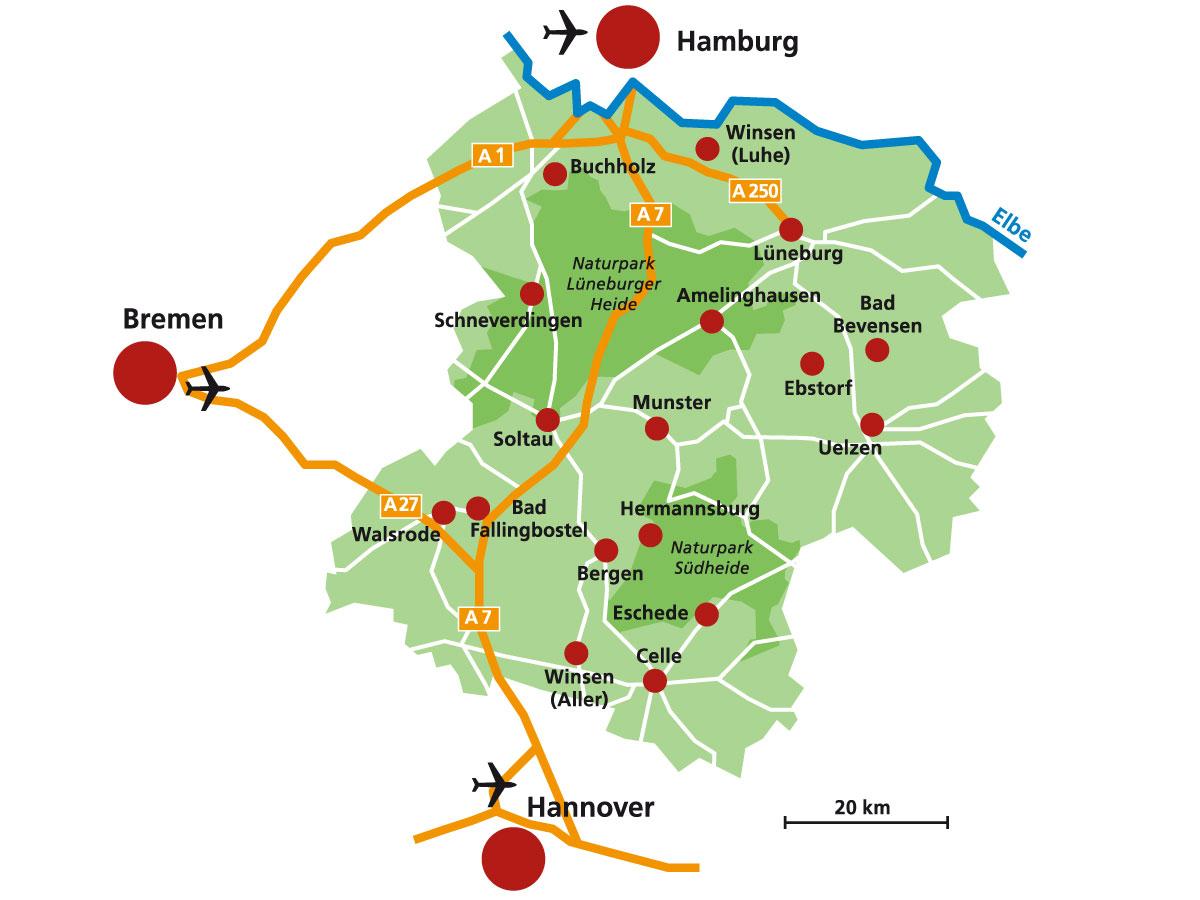 Karte Lüneburger Heide